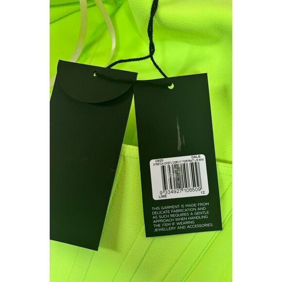 Alex Perry Exclusive Dale Stretch-Crepe Corseted Mini Dress in Green NWT Size 12 - Picture 10 of 12